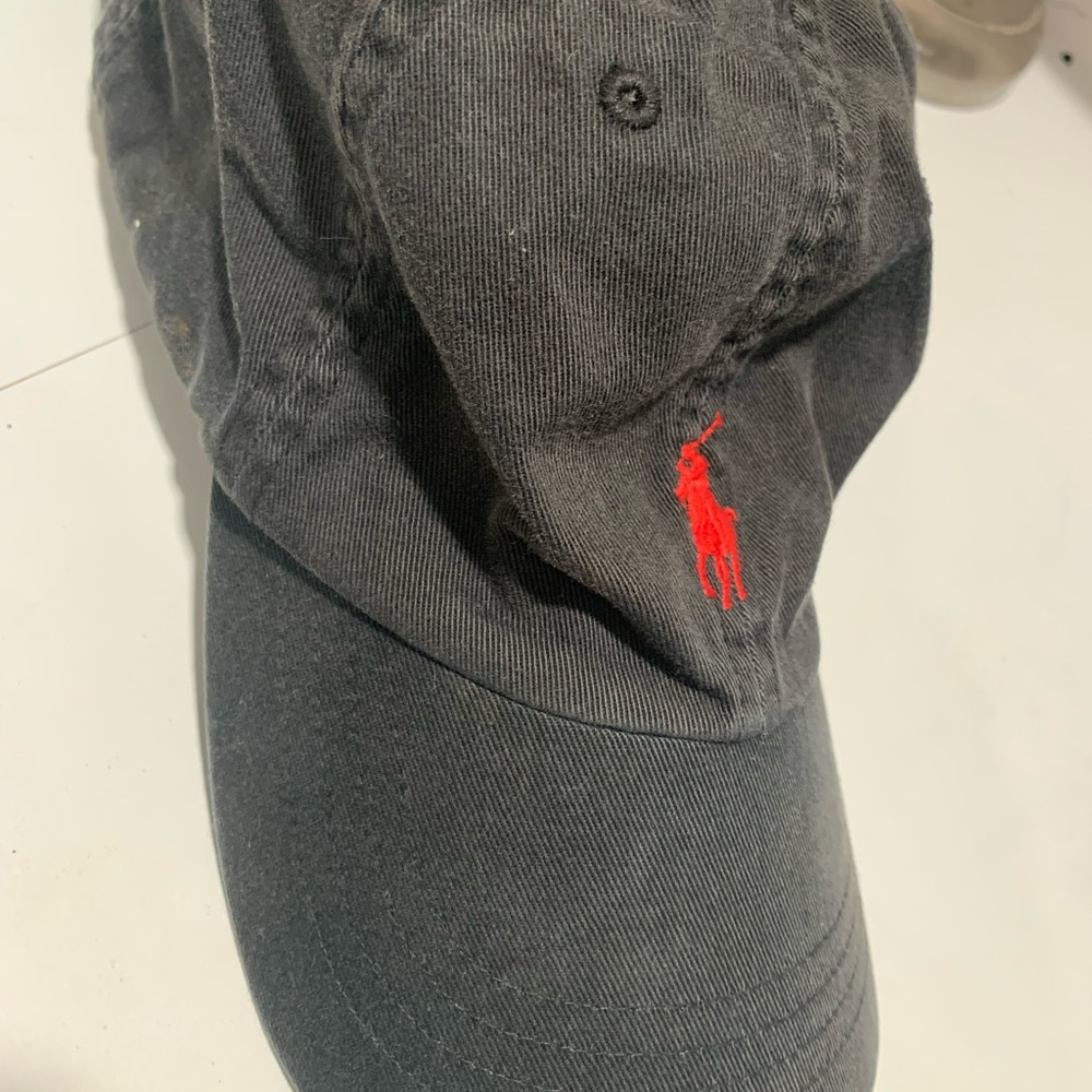 Ralph Lauren Charcoal Cap with Red Emblem - Picture 8 of 9